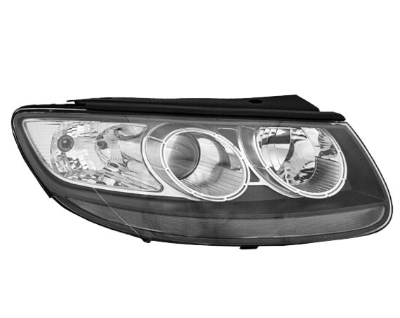 Pravé přední světlo Hyundai Santa Fe II (CM) 09-12 ČERNÉ