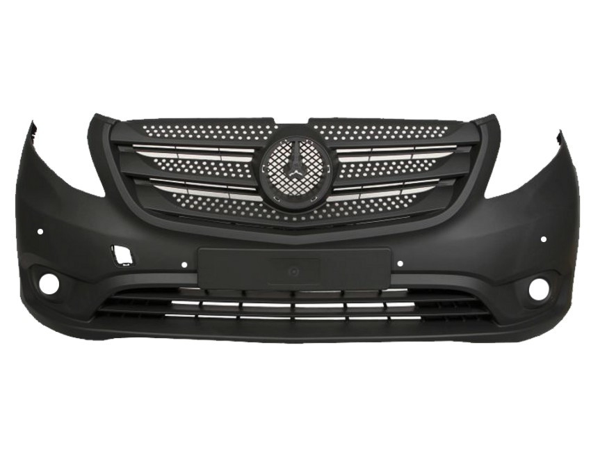 Přední nárazník Mercedes Vito (W447) 14- ŠEDÝ S OTVORY SENZORY