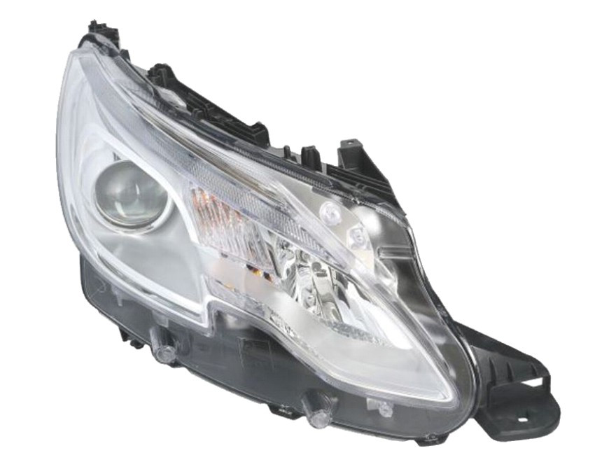 Pravé přední světlo s denním svícením LED Peugeot 2008 I (CU) 13-16 STŘÍBRNÉ VALEO