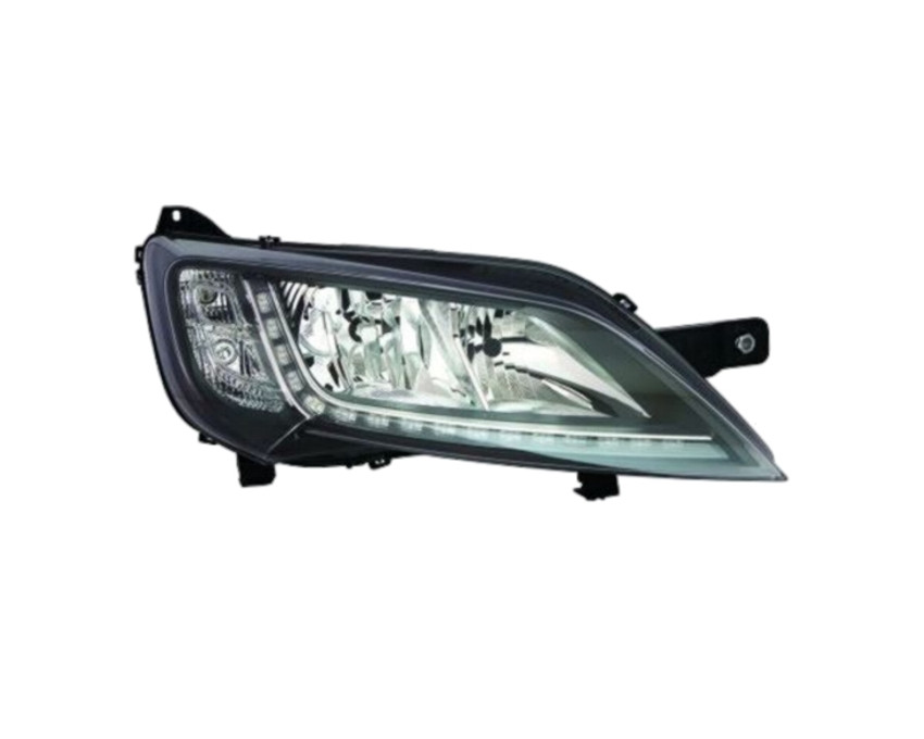 Pravé přední světlo s denním svícením LED Fiat Ducato 14- ČERNÉ