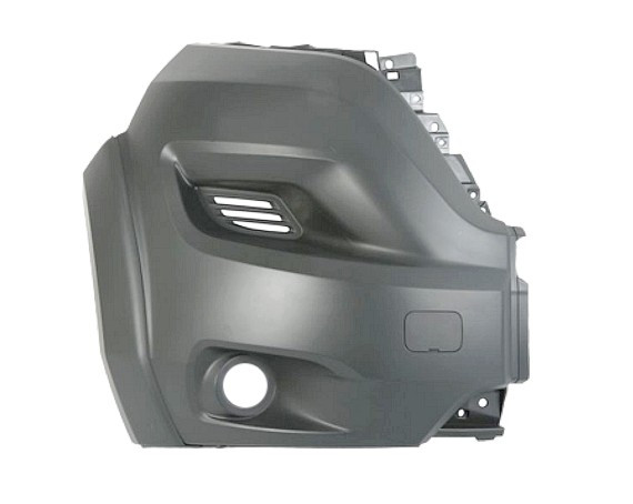Přední nárazník pravý roh Peugeot Boxer 14- ŠEDÝ S OTVORY S LIŠTOU