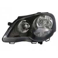 Levé přední světlo Volkswagen Polo (9N3) 05-09 ČERNÉ