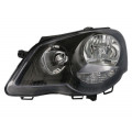 Levé přední světlo Volkswagen Polo (9N3) 05-09 ČERNÉ