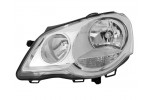 Levé přední světlo Volkswagen Polo (9N3) 05-09 STŘÍBRNÉ