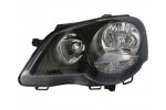 Levé přední světlo Volkswagen Polo (9N3) 05-09 ČERNÉ
